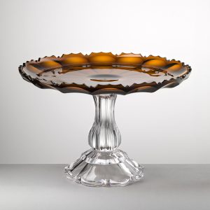 Synthetic Crystal Cake Stand Amber Big