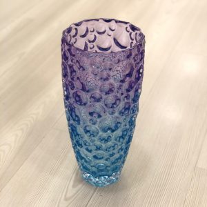 Vase Lead Crystal With Blue,Purple