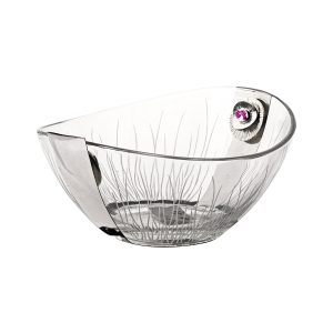 Oval Glass Bowl With Pattern Meduim
