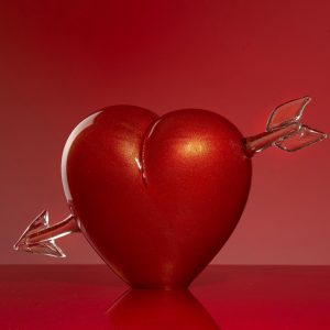 Eros Bocca Vase Red & Gold