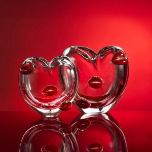 Eros Bocca Vase Transp & Red