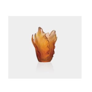 Daum Tulipe Vase Amber Mini
