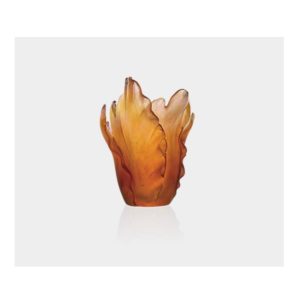 Daum Tulipe Vase Amber Small