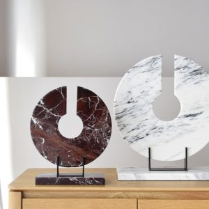 Sculptue Marble & Metal Brown