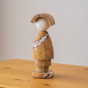 SCULPTURE DOLL MARBLE WHITE BROWN
