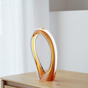 GLASS PIECE AMBER COLOR