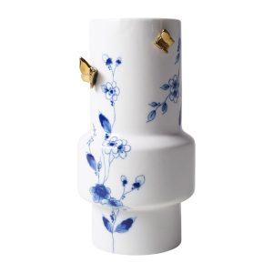 Vase Cylinder Butterflies Medium