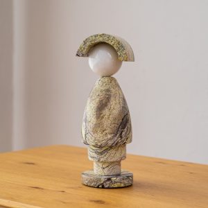 SCULPTURE DOLL MARBLE GREEN WHITE