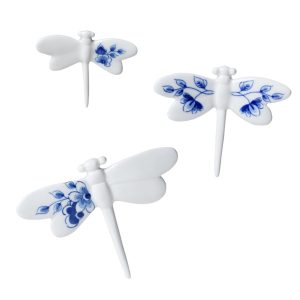 Set Of  3 Ceramic Dragonfly