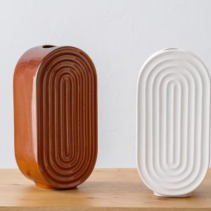 VASE CERAMIC CARAMEL TONE