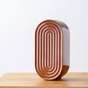 VASE CERAMIC CARAMEL TONE