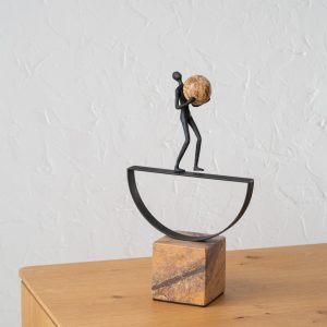 SCULPTURE FORTRESS METAL AND MARBLE