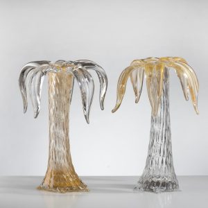 Murano Palm (Clear & Gold )