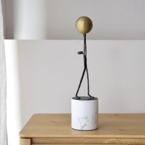 Sculpture Orb Marble & Metal