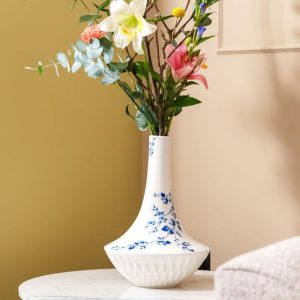 Ceramic Tall Vase Blue &White