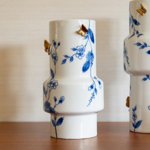 Vase Cylinder Butterflies Medium