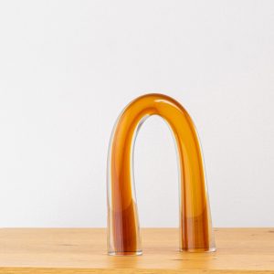 Set of 2 Glass Decorative Pink&Amber