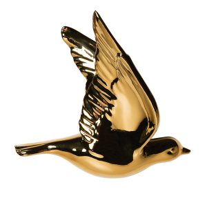 Wall Bird Ceramic Gold