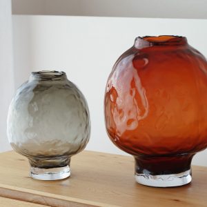 GLASS VASE AMBER COLOR LARGE