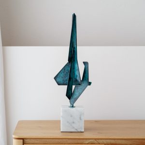 Sculpture Abstraction Green & Blue