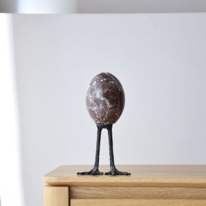 Egg Sculpture Marble And Metal