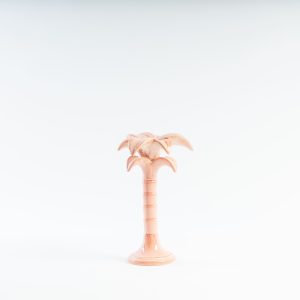 Ceramic Palm Candle Holder Pink Medium