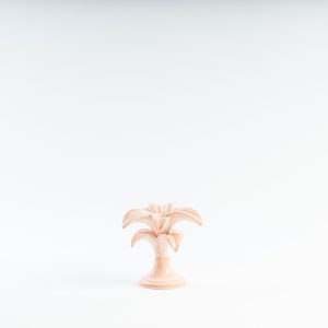 Ceramic Palm Candle Holder Pink Small