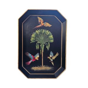 Hand Painted Iron Tray Birds