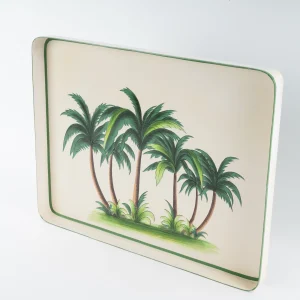 Hand Painted Iron Tray Palms