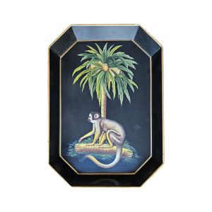 Hand Painted Iron Tray Monkey