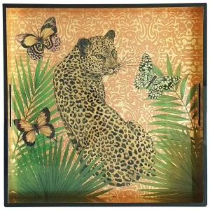 Lacquered Tray Leopard