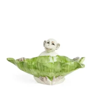 Ceramic Monkey Fruit Bowl Leaf