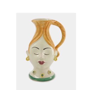 Hand Painted Ceramic Jug Orange Hair