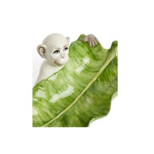Ceramic Monkey Fruit Bowl Leaf